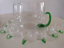 VTG MCM SUSSMUTH GERMANY HAND BLOWN CRYSTAL PUNCH BOWL  SERVICE FOR 8