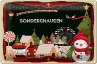 Blechschild Weihnachten GrüßE Aus Sondershausen Geschenk Deko Tin Sign 30X20 Cm