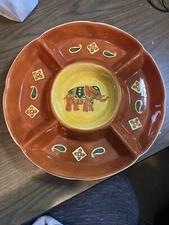pier 1 Elephant chip and dip sectional serving plate