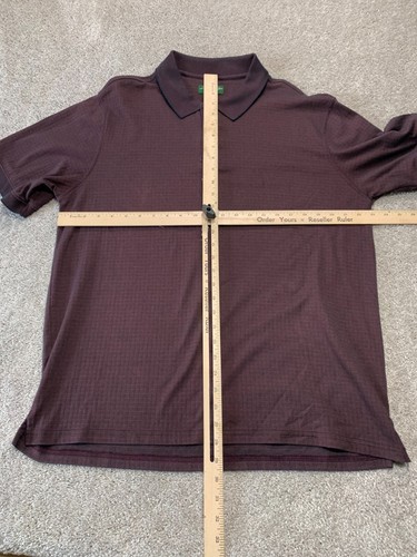 David Taylor Mens Waffle Knit Golf Polo Shirt L Maroon Preppy Office Performance - Picture 5 of 10