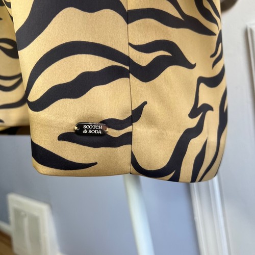 Scotch & Soda Amsterdam Tiger Stripe Blazer Satin Oversized Women's Size Medium - Picture 10 of 14