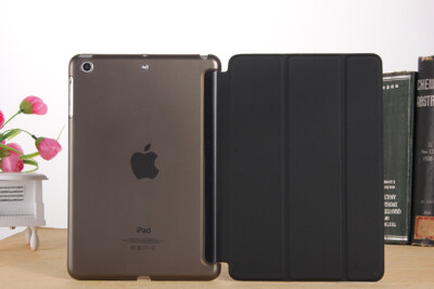 For iPad Mini 1/2/3/4/5/6/7 Slim Leather Flip Stand Case Clear Back Full Cover