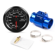 2" 52mm Pointer 7 Color LED Water Temp Gauge w/36mm Joint Pipe Sensor Adapter