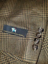 Nwt 46L Hart Schaffner Marx Hsm Brown Black Plaid Tweed Blazer Sport Coat Jacket