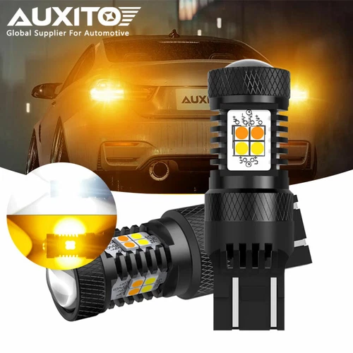 AUXITO Error Free White/Amber 7443 LED DRL Switchback Turn Signal Light Bulbs D