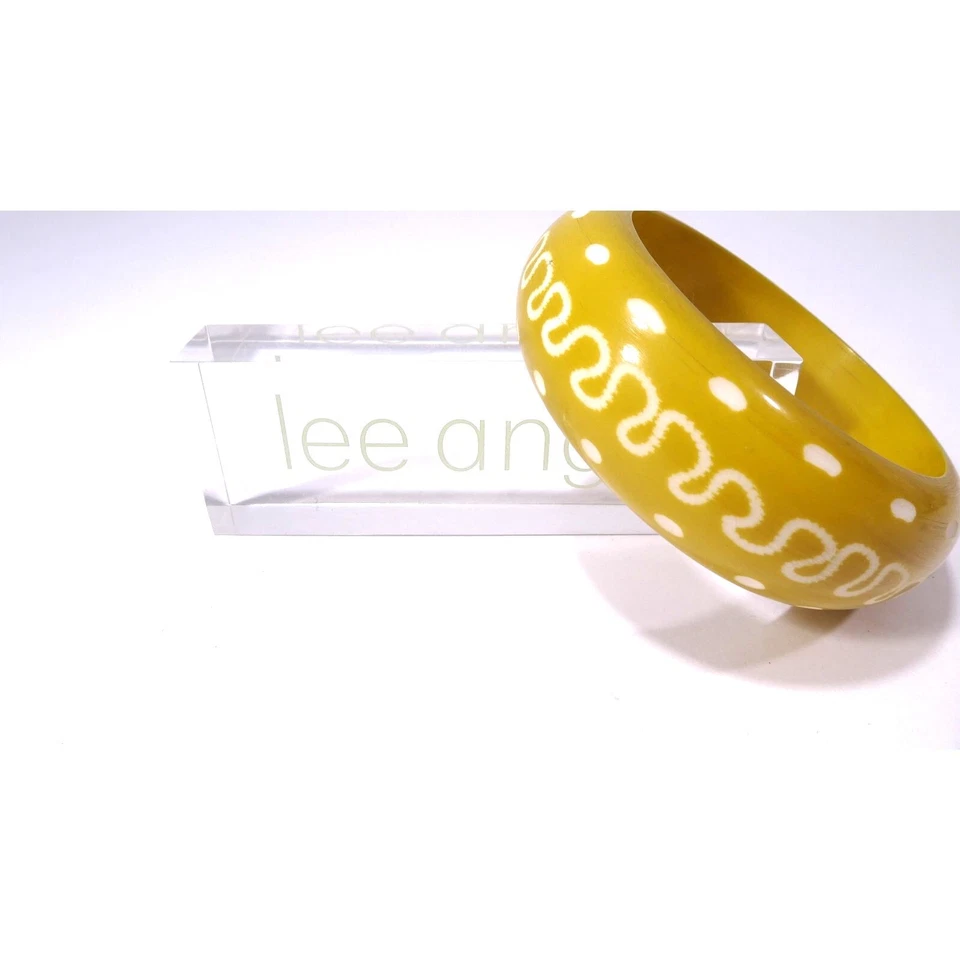 Brazalete ancho de resina facetada gruesa Neiman Marcus Lee Angel nuevo con etiquetas 125