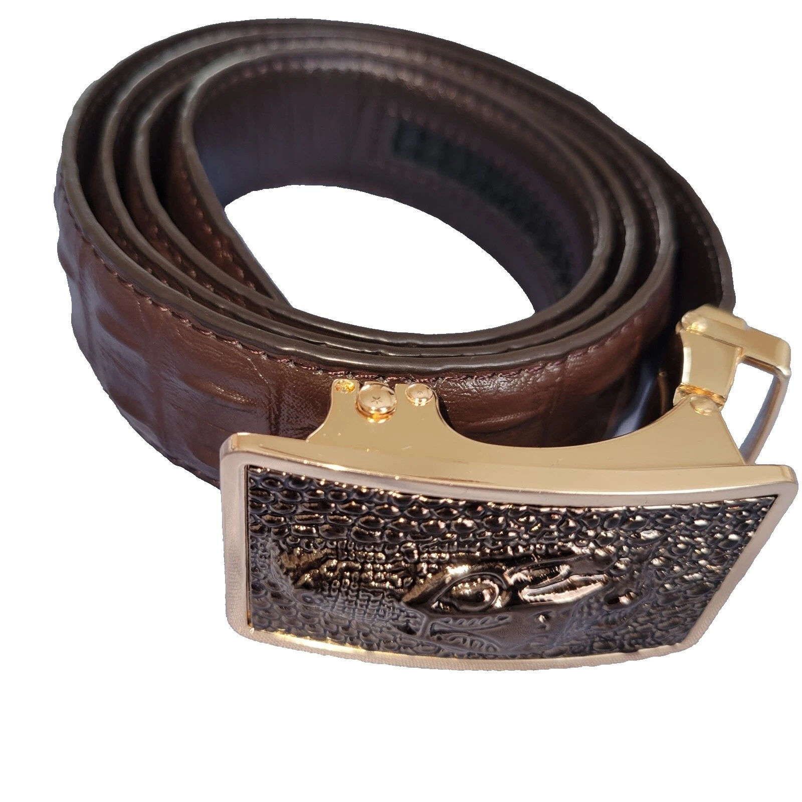 Cinturones de cuero sintético de cocodrilo para hombre