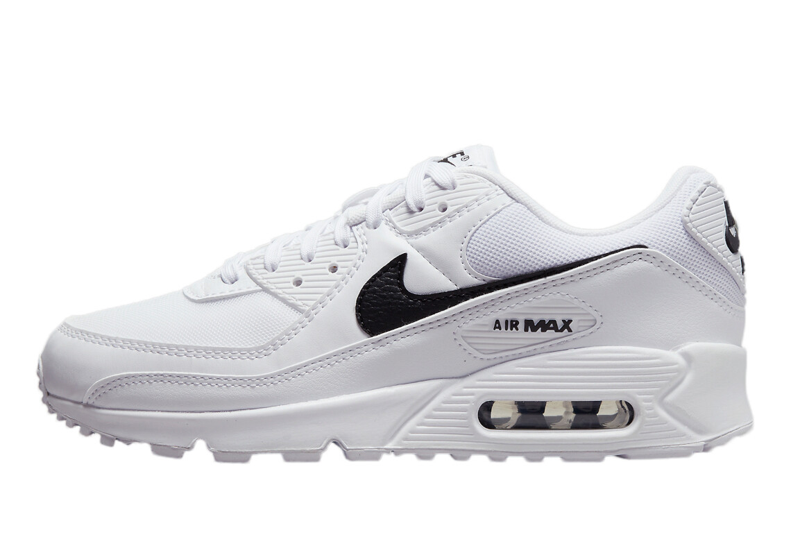 Womens Nike Air Max 90 White/Black-White (DH8010 101) - 8.5