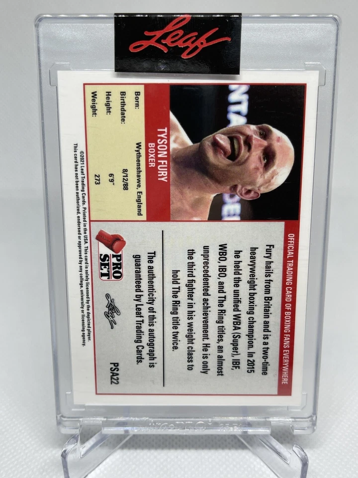 2021 Leaf Pro Set Tyson Fury Auto #03/99 - Image 2 of 2