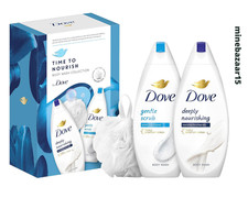 Dove Time to Nourish Body Wash Collection Gift Set with a luxury shower