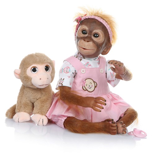 Realistic Monkey Reborn Dolls 20in Orangutan Lifelike Baby Doll Cuddly Soft Body