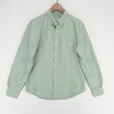 Mack Weldon Oxford Shirt Mens S Green Long Sleeve Button Down Pocket