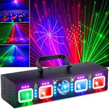 DJ Lights for Parties, Pro 6 in 1 DMX Sound Activated Laser Light Show Machine