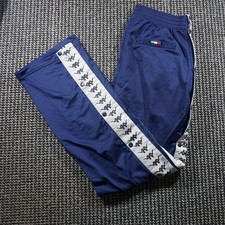 VINTAGE KAPPA Snap Track Pants Mens XL Retro 90s 222 BANDA Side Tape Italia Flag