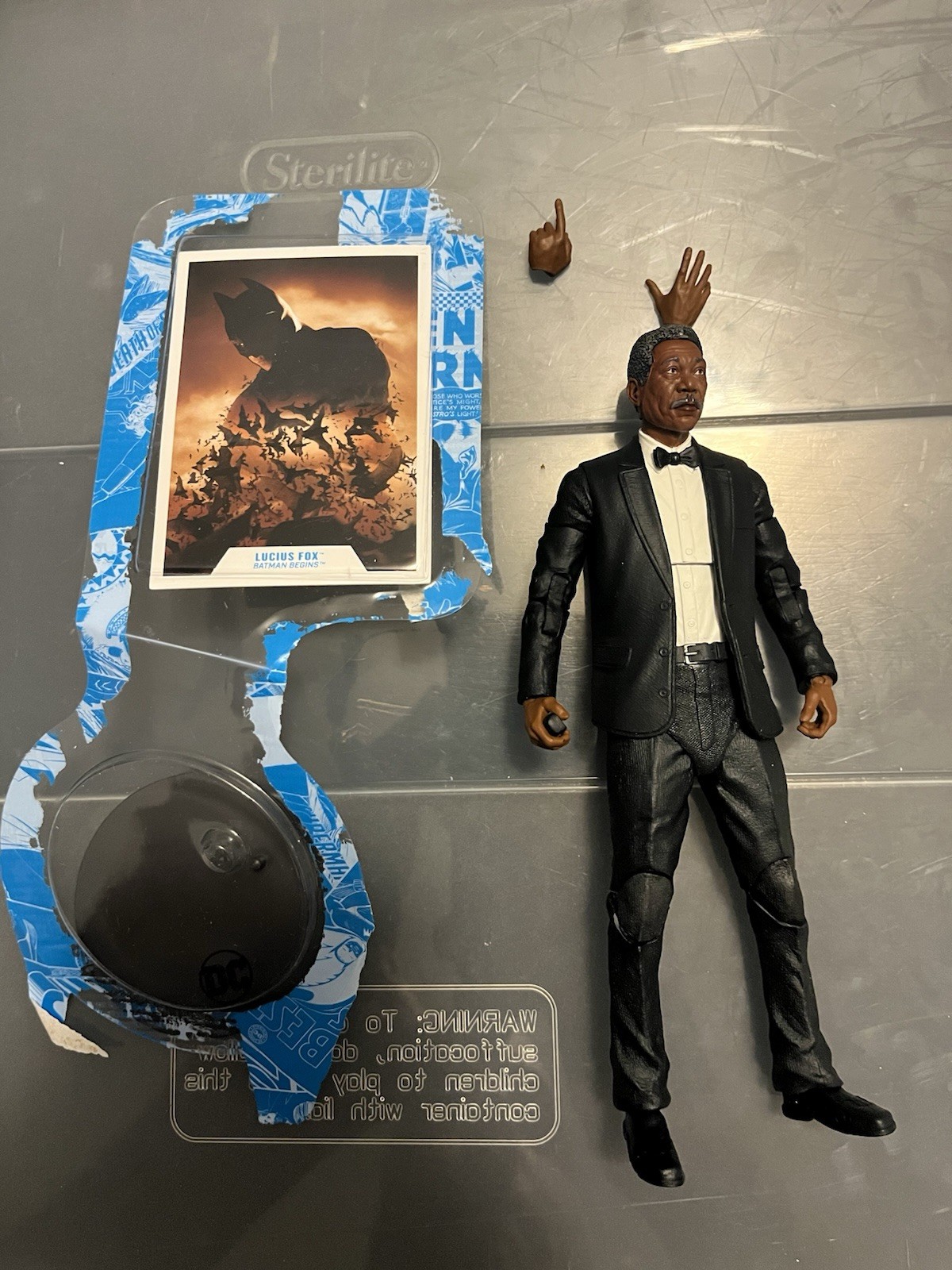 McFarlane Toys Batman Begins DC Multiverse Lucius Fox Platinum Edition Figure 7”