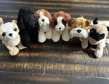 Ganz Webkinz Lil  Kinz Lot of 6 Dog Plush No Code Poodle St. Bernard Basset Pug