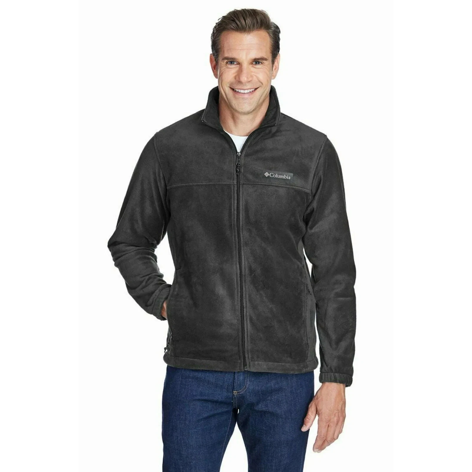 Columbia Men's Granite Mountain Fleece Jacket- GRAY, Medium