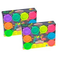 Play-Doh Kinderknete 2X 8Er Pack Neon Knete Knetset Hasbro 16 Dosen