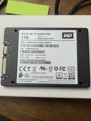 WD Blue 1TB 2.5'' SATA Internal SSD 3D NAND WDBNCE0010PNC-WRSN Black