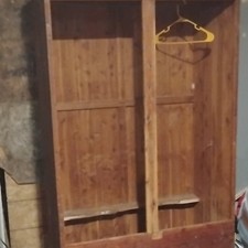 Antique Wooden Wardrobe Brown with Shelves Solid Wood 72x40x18 in Bedroom