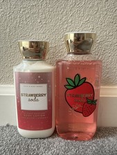 Bath Body Works Strawberry Soda Body Care Set Of 2