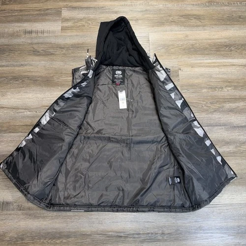 NWT Ecko Unltd. Black Gray Camouflage Hooded Puffer Vest Mens Large Rhino Logo image 8