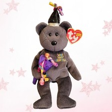 ⭐️ 2006 ⭐️  New Year's 🎉 TY Beanie Baby Bear - MWMT'S