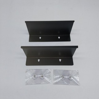 Jinsion Selbstklebend Kleines Wandregal Schwarz Metall 10x20x4cm 2pcs Schwebende