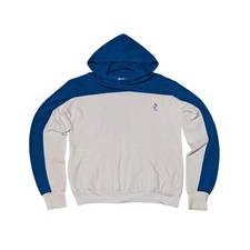 Disney Hoodie Unisex L White Blue Mickey Mouse Vintage 80s Colorblock Pullover