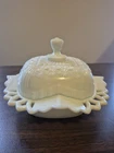 Vintage Kemple Yutec Milk Glass Butter Dish