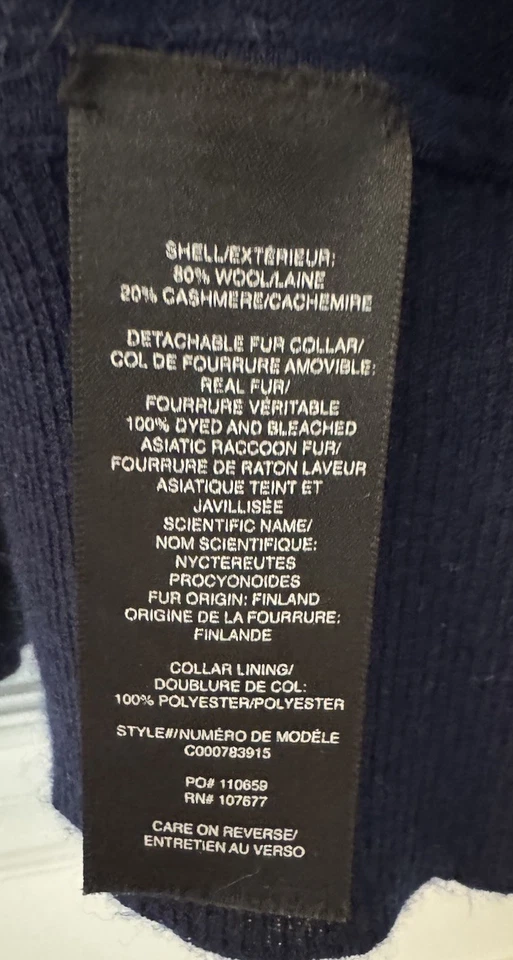 Alice and Olivia Fur Trim Cascade Cardigan In Blue Size Small - Image 3 of 4