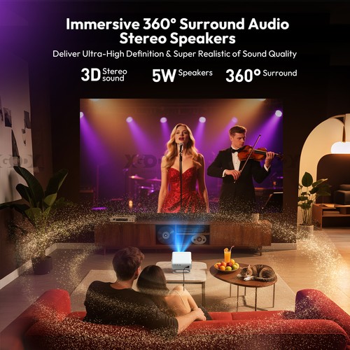 700ANSI Projector 4K FHD Bluetooth 5G WIFI Home Theater Movie HDMI USB Whale Os - Picture 7 of 14