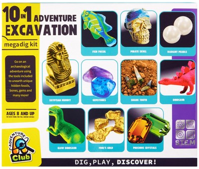 Fossil Adventures 10-in-1 Treasure Excavation Kit