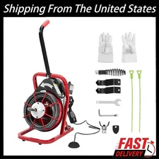 75 FT x 1/2 In Drain Cleaner Machine Electric Drain Auger Auto Feed Sewer Snake