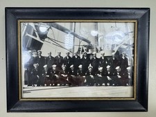 Vintage US Navy Goup Photograph Sailors WWll Navy Crew Framed 8 X 6