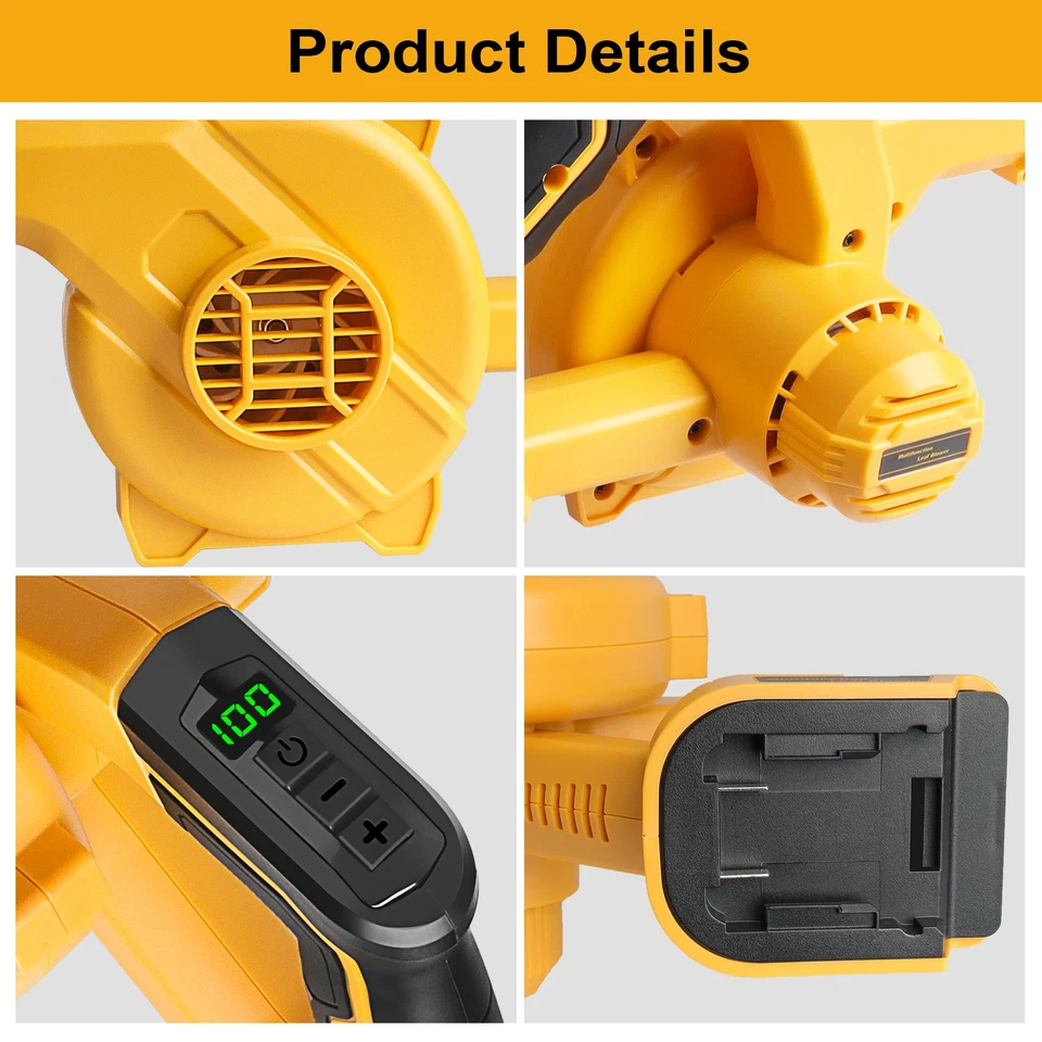 18V Cordless Garden Leaf Air Blower For Dewalt Li-ion Battery Snow Remove Dust - Image 4 of 4