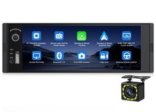 CAM 6.36" Single Din 1DIN Car Stereo with Apple Carplay Android Auto Play Radio