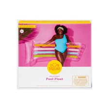 Sun Squad Full Body Inflatable Pool Float Built In Pillow Clear with Stripes 6FT