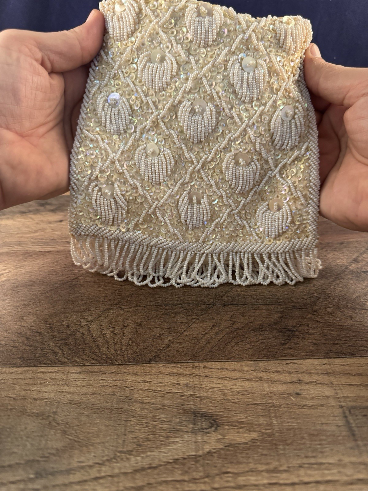 Vintage Flapper Style Purse Handbag Sequin Seed Beaded 