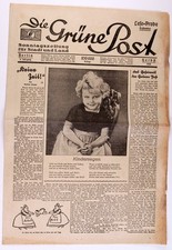 Die Gr&uuml;ne Post 1928 Berlin Original Zeitung Foto Kind Illustration Werbung