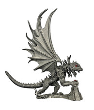 TSR Ral Partha Pewter Dragon Strike Lord Darkfyre PP553 red rhinestone eyes