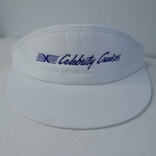 Vintage Golf 70s 80s 90s High Crown Visor White Blue Celebrity Cruises Nwot