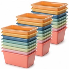 24 Pack Plastic Cubby Storage Bins Crew Stackable Bin Classroom Plastic Cubby...