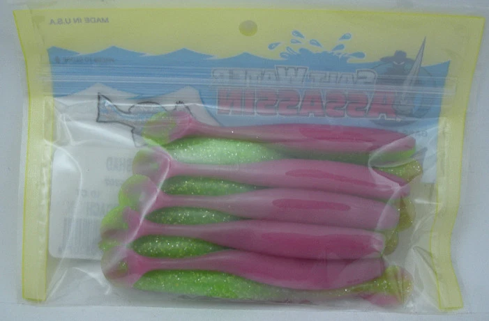 Bass Assassin SSA25376 4" Sea Shad 10 Pk Pollo Eléctrico Foto 2 de 2