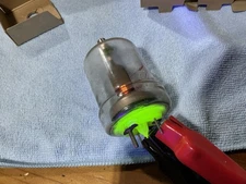 1 NOS EIMAC 4-65A Green Uranium Glass Vacuum Tube 65-Watt Transmitting Tetrode