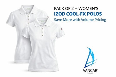 IZOD Cool-Fx Series Womens Short-Sleeve Polo Shirt (Pack of 2)