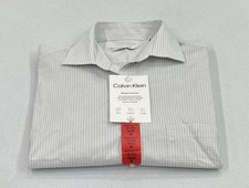Calvin Klein Men's Wrinkle Free Dress Shirt, White, Size M 15-15.5, 34/35 