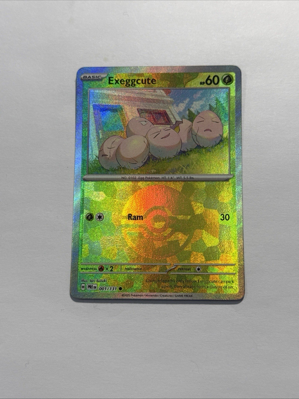 Exeggcute (PokeBall Pattern) 001/131 Sv: Prismatic Evolutions Holo NM