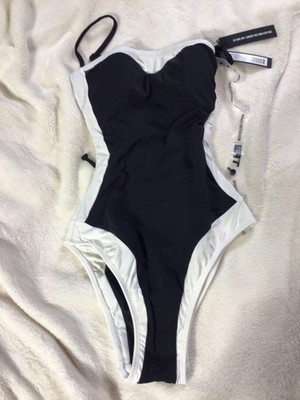 TA3 FRAMEY Swimsuit XXS REG/LONG NEW Sculpting Shapewear BLACK & White TA3317