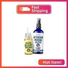 BodyJ4You Piercing Aftercare Kit - Saline Spray for Piercings Wound Wash - Keloi